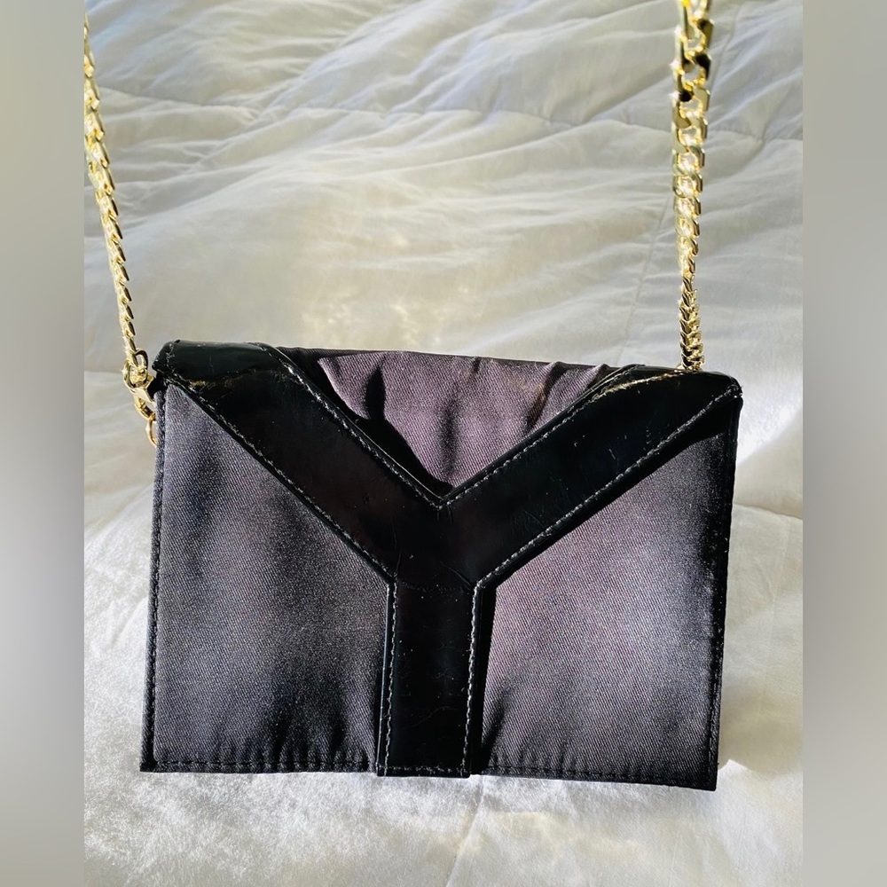 YSL Parfum cosmetic bag w/gold chain